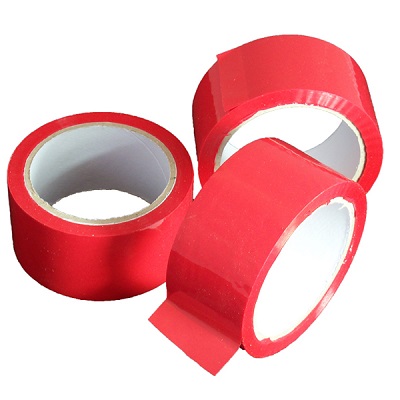 36 Rolls of Red Coloured Low Noise Packing Tape 50mm x 66M